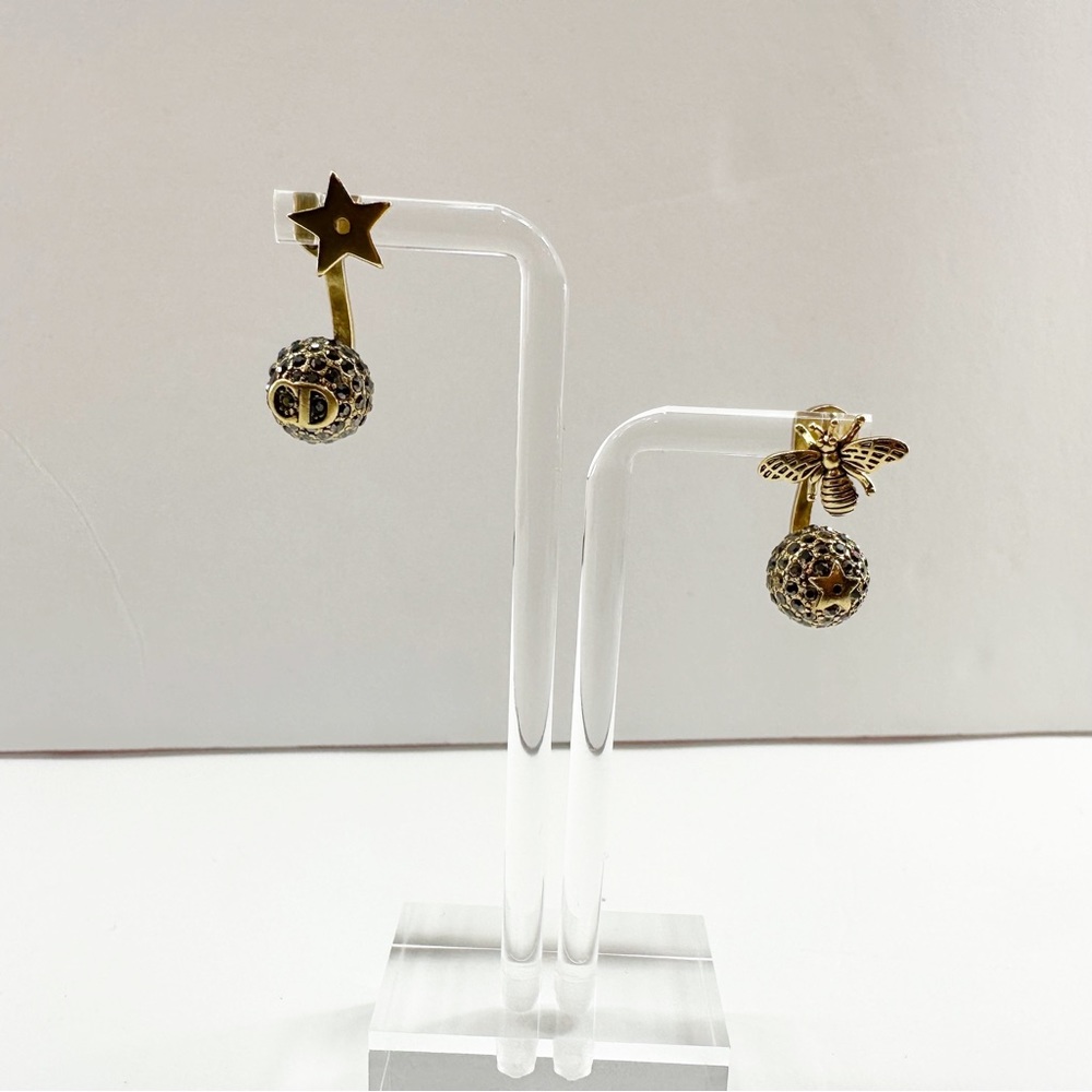 🤩🤩 DIOR 🤩🤩 Gold Bee Star Front Back Earrings